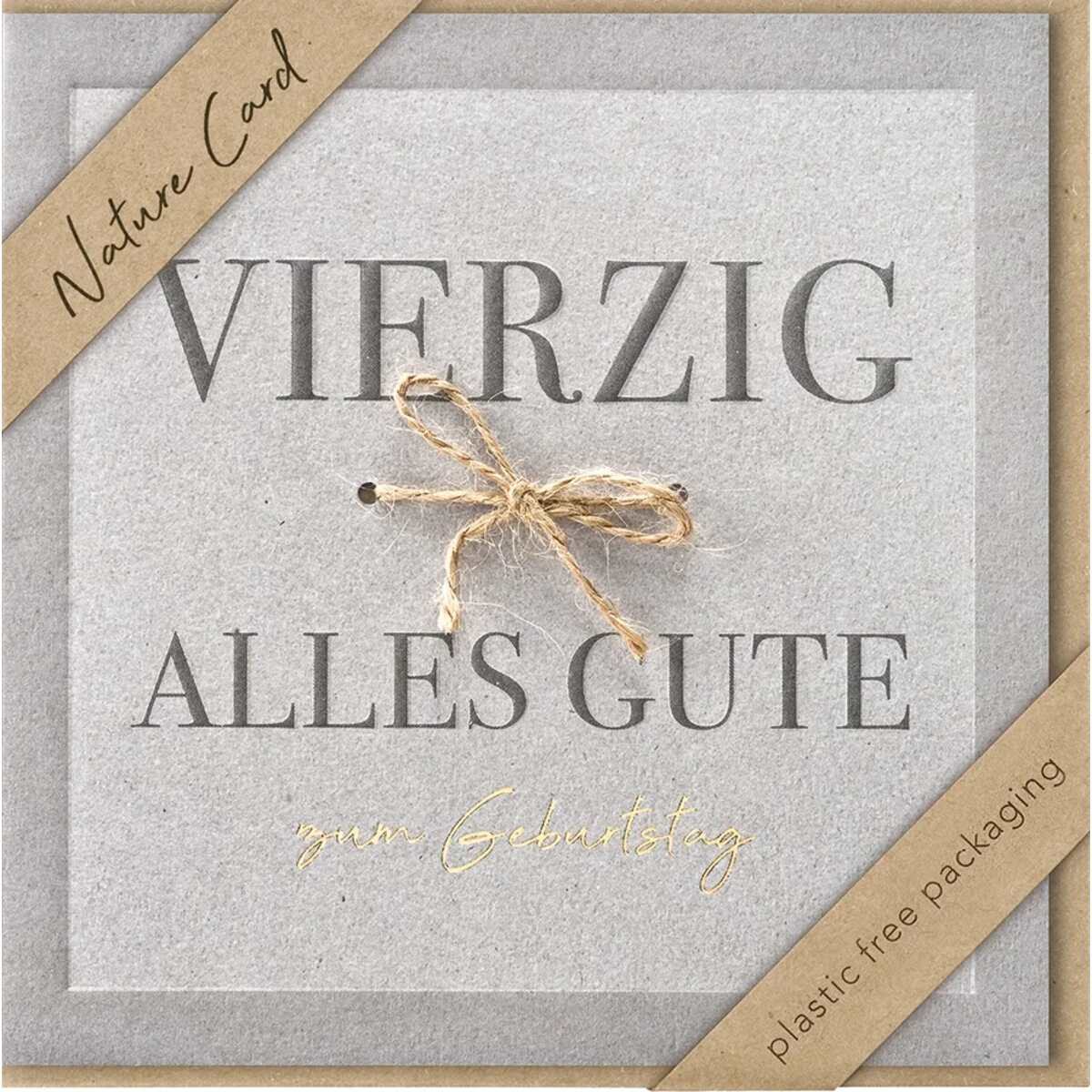 bsb, Billett, Nature Card quadr. Geburtstag 40
