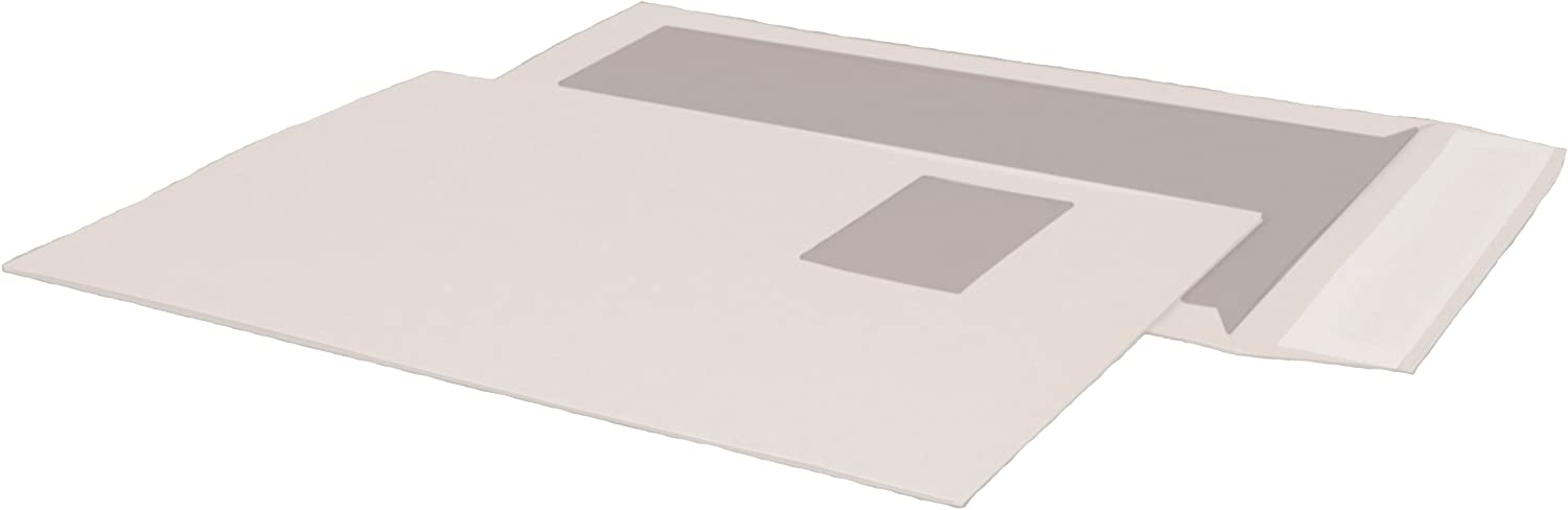Papprückwandtasche mit Fenster C4 haftklebend weiß 120g