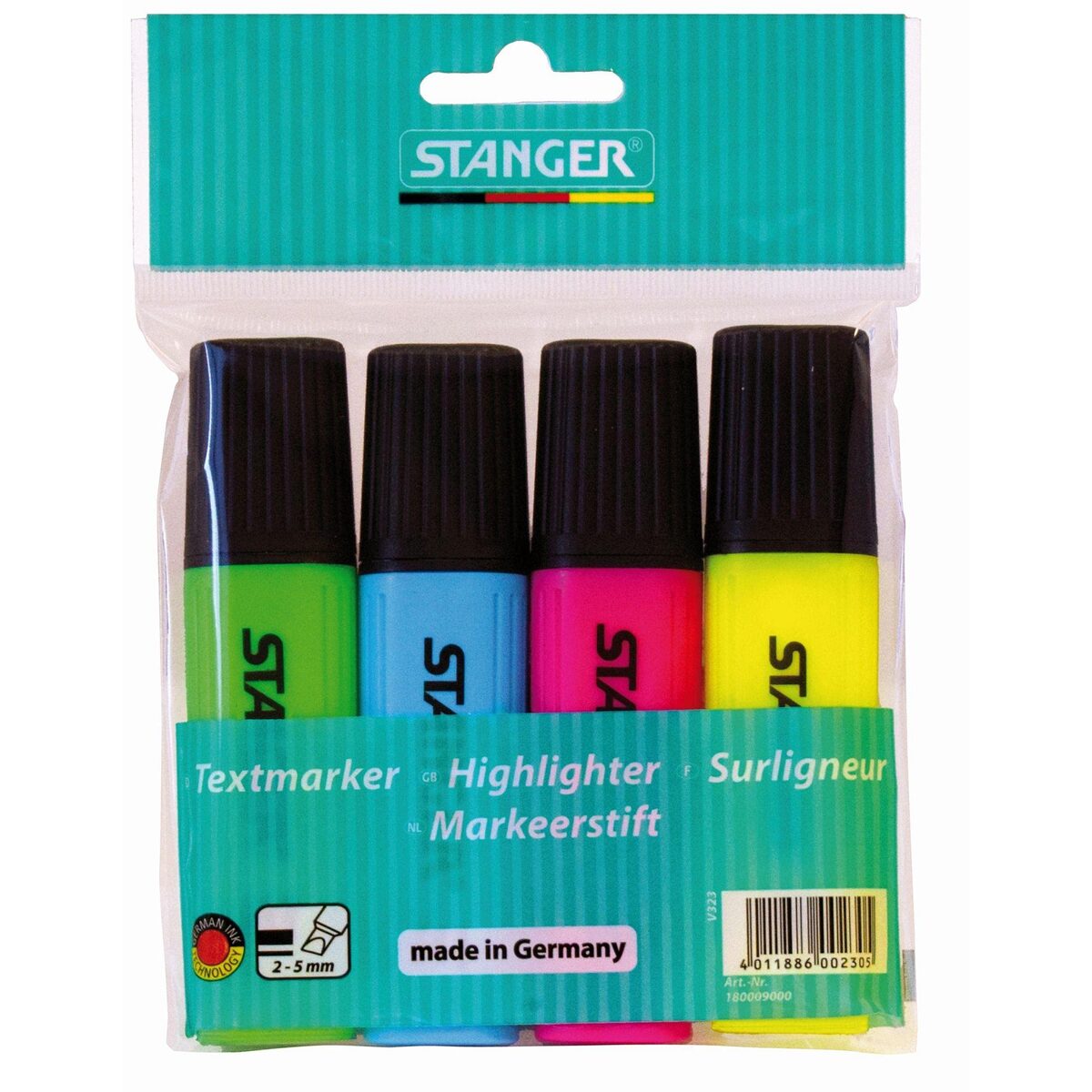 Stanger Textmarker 2-5mm 4 Stück