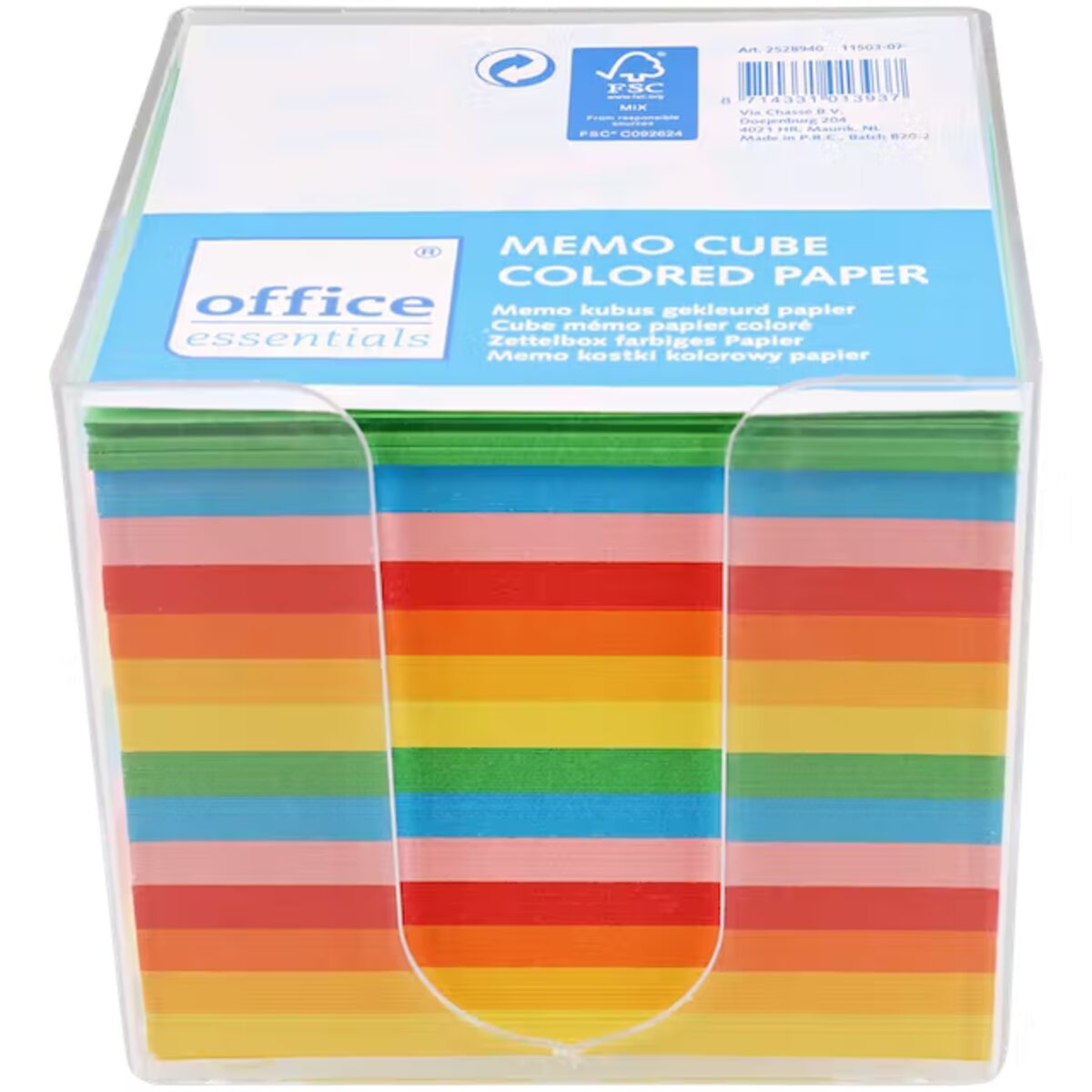 Zettelbox farbiges Papier 90x90